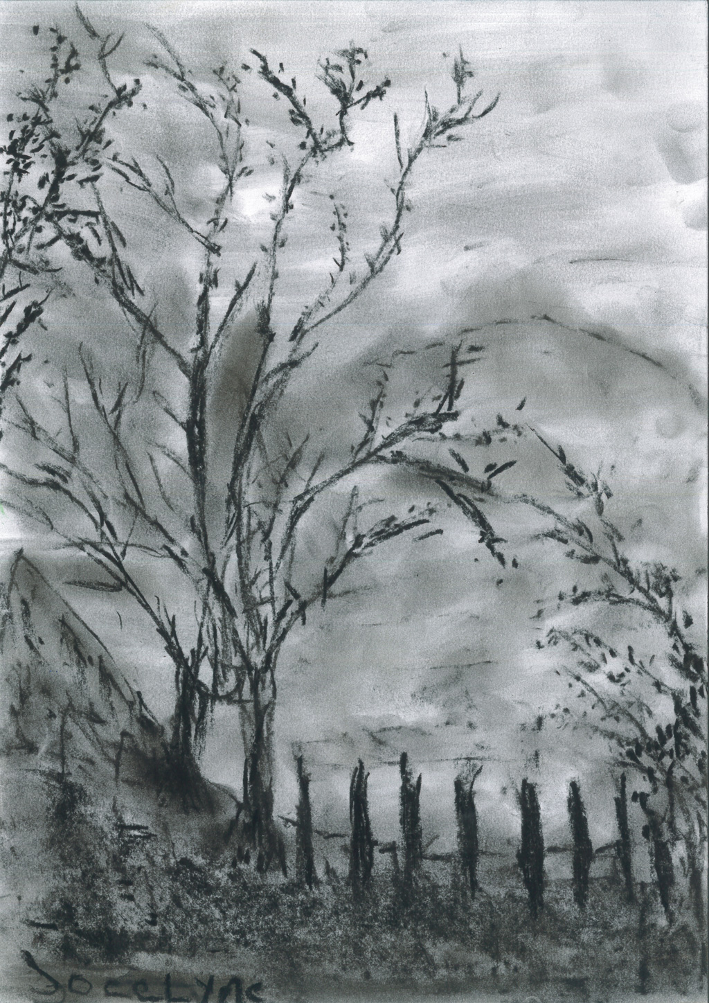 FR-LArche_la_Ruisselee-Jocelyne_Jarrier-Arbre_dans_le_ciel-21x29.7-Pastel_sec-2014